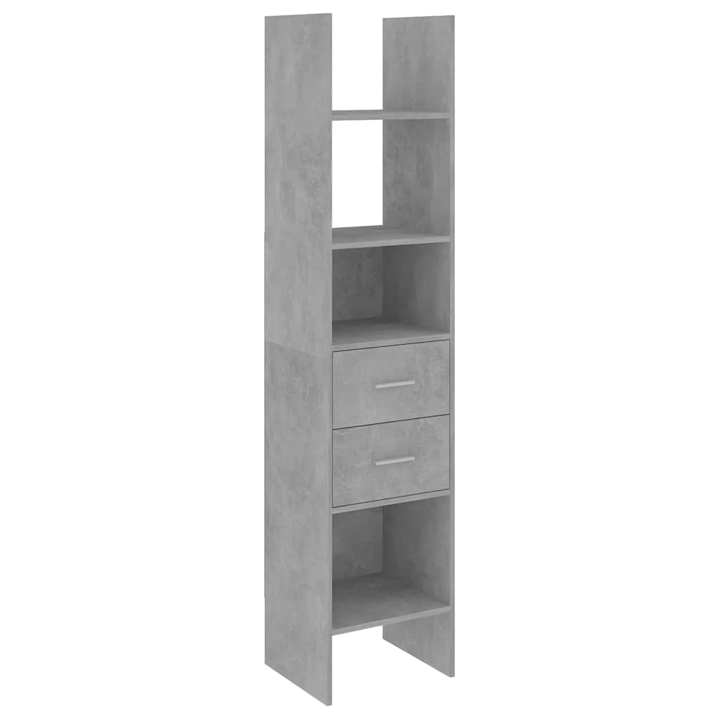 Βιβλιοθήκη Γκρι Σκυροδέματος 40 x 35 x 180 εκ. από Επεξ. Ξύλο - Pakobazaar