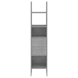 Βιβλιοθήκη Γκρι Σκυροδέματος 40 x 35 x 180 εκ. από Επεξ. Ξύλο - Pakobazaar