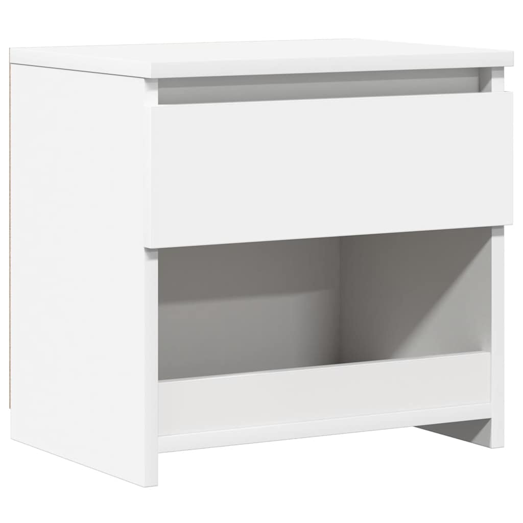 Κομοδίνο Λευκό 40 x 30 x 39 εκ. από Επεξ. Ξύλο - Pakobazaar