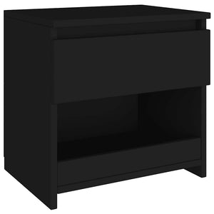 Κομοδίνα 2 τεμ. Μαύρα 40 x 30 x 39 εκ. Επεξ. Ξύλο