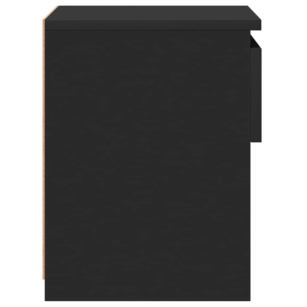 Κομοδίνα 2 τεμ. Μαύρα 40 x 30 x 39 εκ. Επεξ. Ξύλο