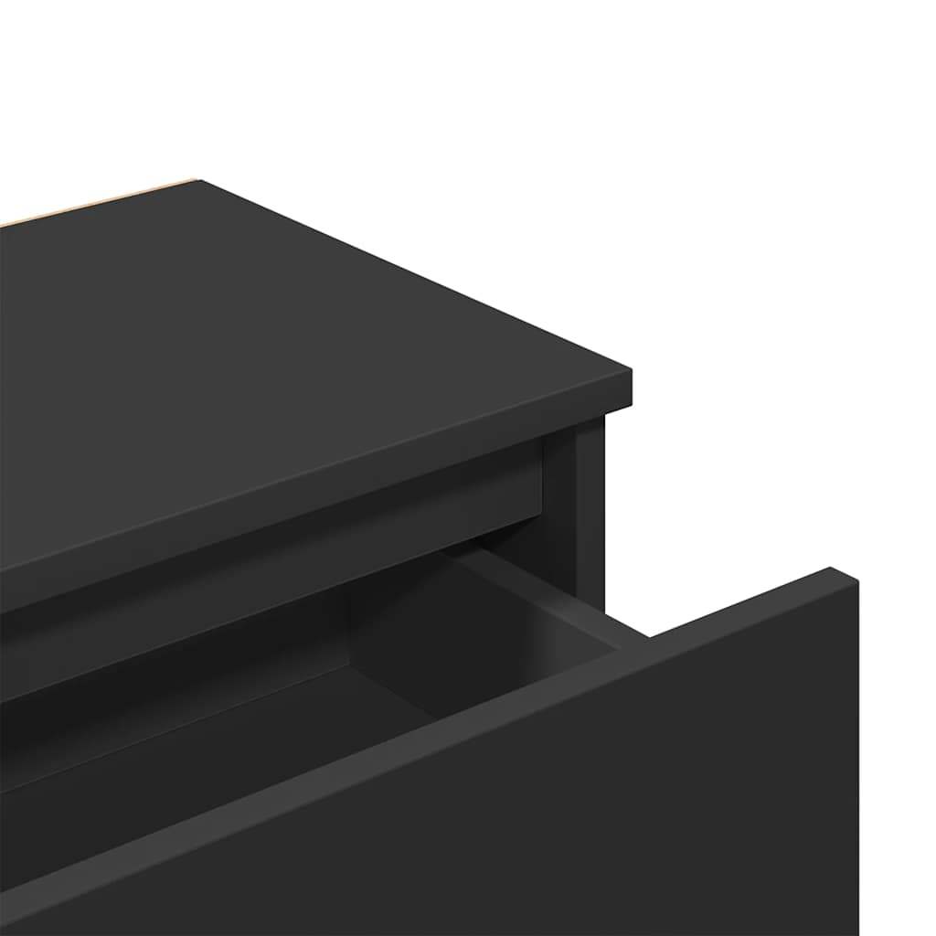 Κομοδίνα 2 τεμ. Μαύρα 40 x 30 x 39 εκ. Επεξ. Ξύλο