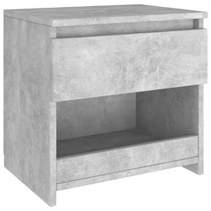 Κομοδίνα 2 τεμ. Γκρι Σκυροδέματος 40 x 30 x 39 εκ. Επεξ. Ξύλο - Pakobazaar