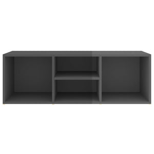 Πάγκος Αποθήκ. Παπουτσιών Γυαλ. Γκρι 102 x 35 x 35εκ Επεξ. Ξύλο