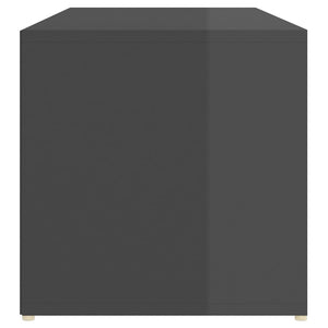 Πάγκος Αποθήκ. Παπουτσιών Γυαλ. Γκρι 102 x 35 x 35εκ Επεξ. Ξύλο