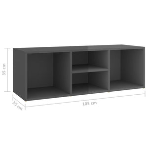 Πάγκος Αποθήκ. Παπουτσιών Γυαλ. Γκρι 102 x 35 x 35εκ Επεξ. Ξύλο