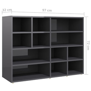 Βοηθητικό Ντουλάπι Γυαλ. Γκρι 97 x 32 x 72 εκ. από Μοριοσανίδα