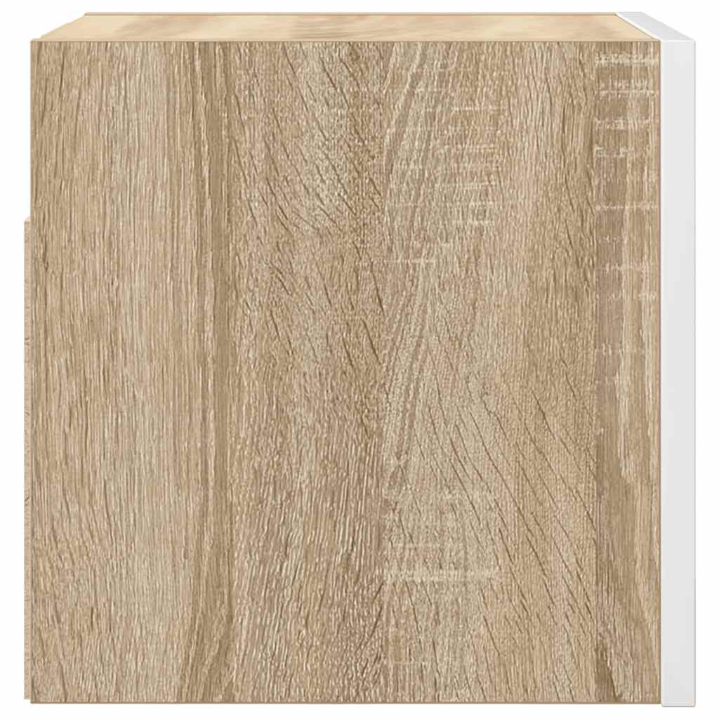 Έπιπλο Τηλεόρασης Κρεμαστό Λευκό/Sonoma Δρυς 30,5x30x30 εκ.