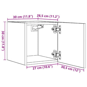 Έπιπλα Τηλεόρασης Κρ. 4 τεμ. Λευκά / Sonoma Δρυς 30,5x30x30 εκ. - Pakobazaar