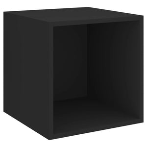 Ντουλάπια Τοίχου 2 τεμ. Μαύρα 37 x 37 x 37 εκ. από Επεξ. Ξύλο