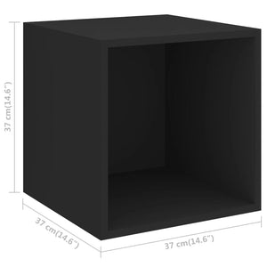 Ντουλάπια Τοίχου 2 τεμ. Μαύρα 37 x 37 x 37 εκ. από Επεξ. Ξύλο