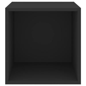 Ντουλάπια Τοίχου 4 τεμ. Μαύρα 37 x 37 x 37 εκ. από Επεξ. Ξύλο - Pakobazaar