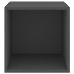 Ντουλάπια Τοίχου 4 τεμ. Γκρι 37 x 37 x 37 εκ. από Επεξ. Ξύλο