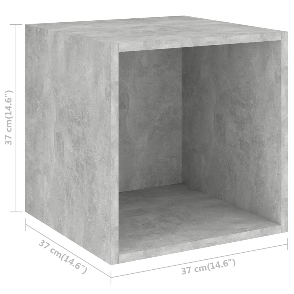 Ντουλάπι Τοίχου Γκρι Σκυροδέματος 37x37x37 εκ. από Επεξ. Ξύλο