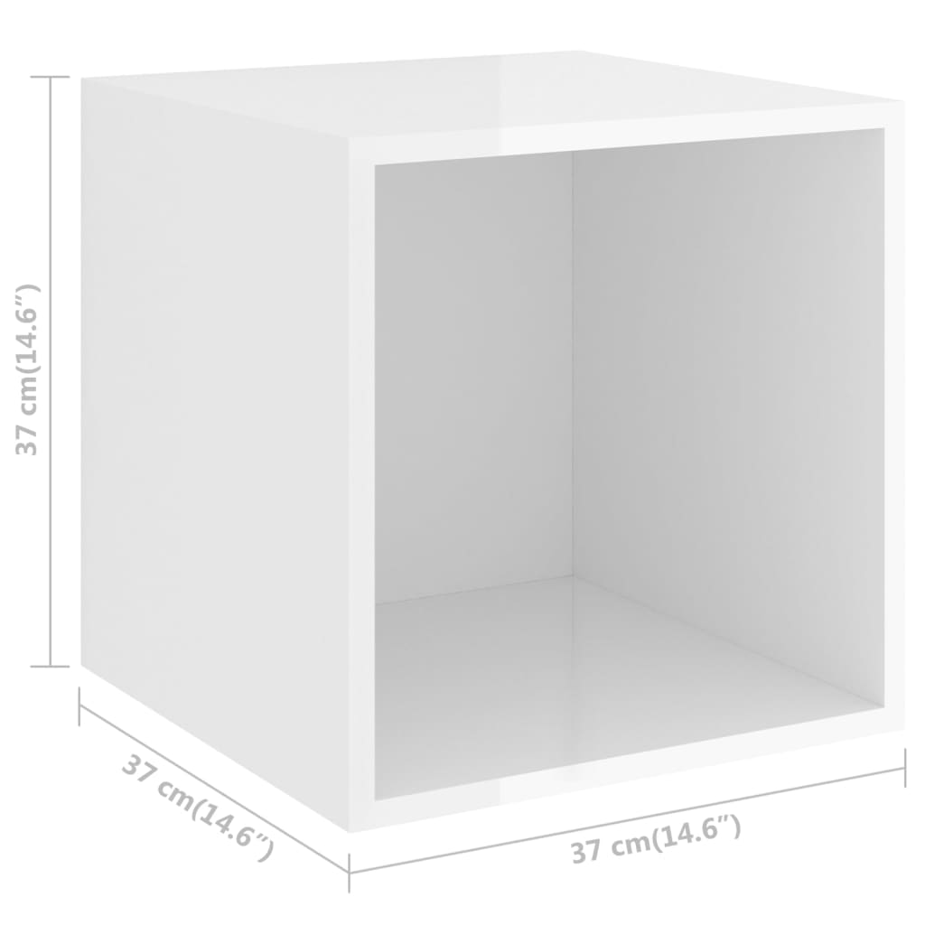 Ντουλάπι Τοίχου Γυαλιστερό Λευκό 37x37x37 εκ. από Επεξ. Ξύλο