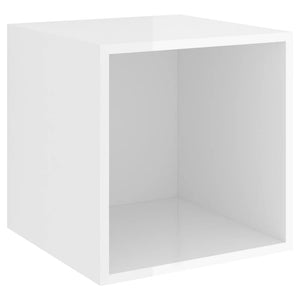 Ντουλάπια Τοίχου 2 τεμ. Γυαλ. Λευκό 37x37x37 εκ. από Επεξ. Ξύλο