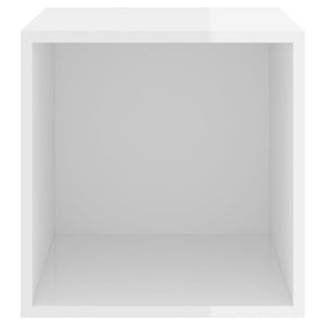 Ντουλάπια Τοίχου 4 τεμ. Γυαλ. Λευκό 37x37x37 εκ. από Επεξ. Ξύλο