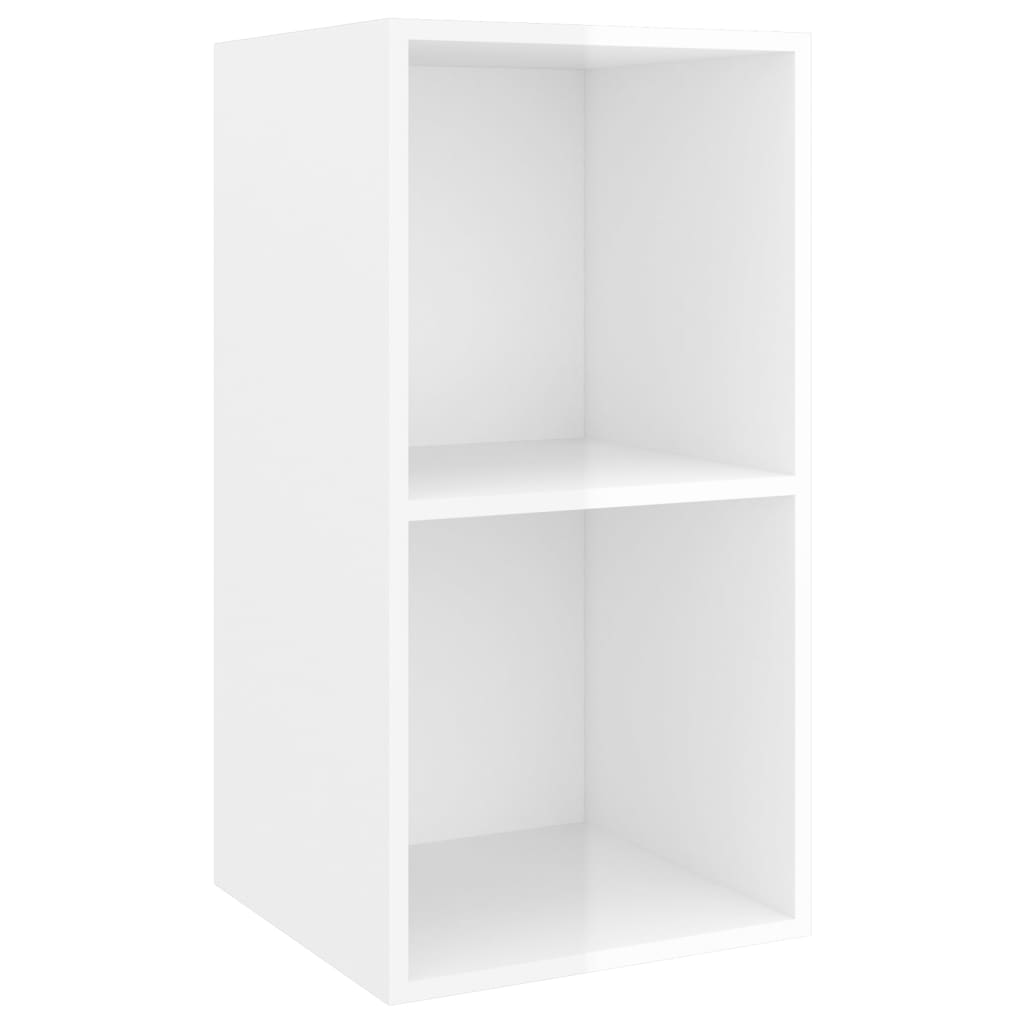 Έπιπλο Τηλεόρασης Κρεμαστό Γυαλ. Λευκό 37x37x72 εκ. Επεξ. Ξύλο
