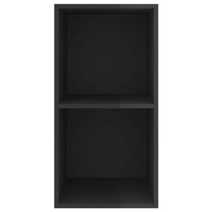 Έπιπλο Τηλεόρασης Κρεμαστό Γυαλ. Μαύρο 37x37x72 εκ. Επεξ. Ξύλο