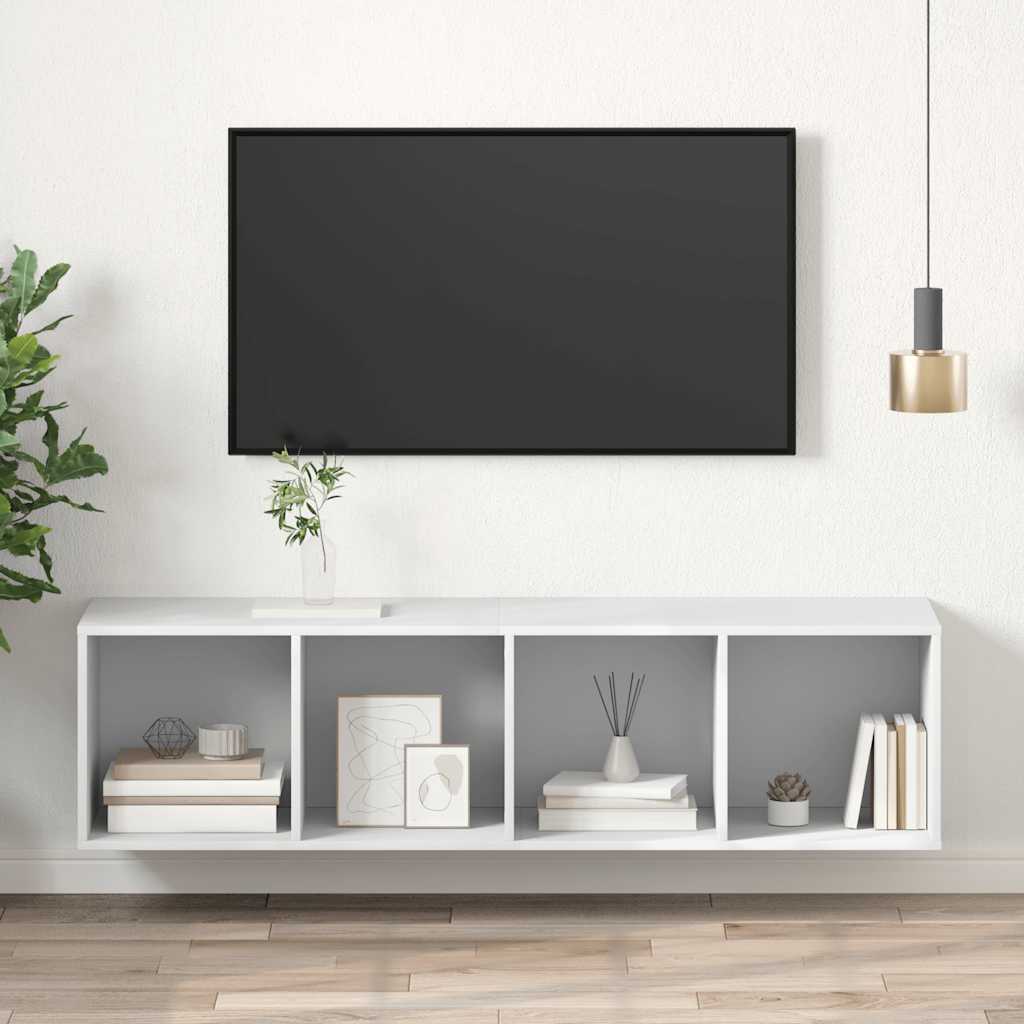 Έπιπλο Τηλεόρασης Κρεμαστό Λευκό 37x37x142,5 εκ. από Επεξ. Ξύλο - Pakobazaar