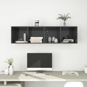 Έπιπλο Τηλεόρασης Κρεμαστό Γκρι 37x37x142,5 εκ. από Επεξ. Ξύλο