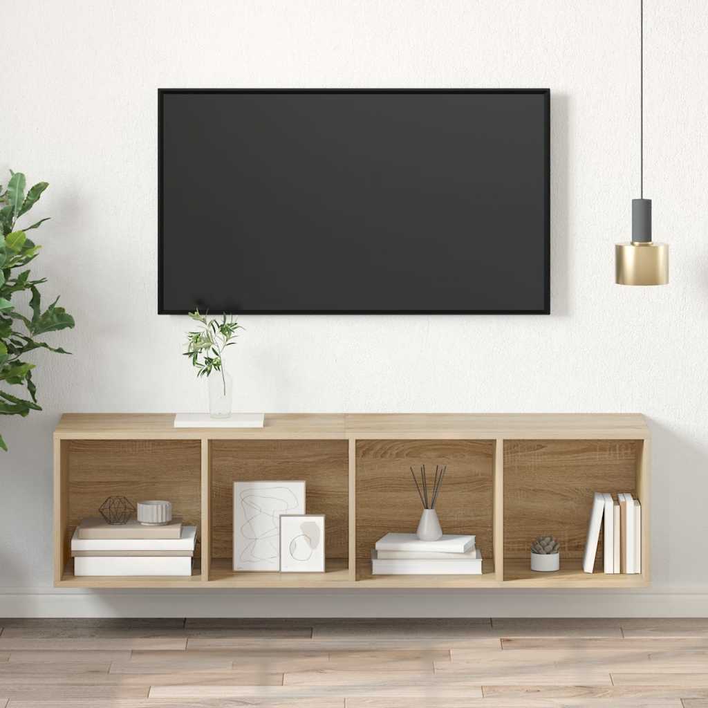 Έπιπλο Τηλεόρασης Κρεμαστό Δρυς 37x37x142,5 εκ. από Επεξ. Ξύλο - Pakobazaar
