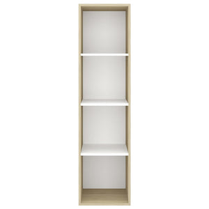 Έπιπλο Τηλεόρασης Κρεμαστό Δρυς/Λευκό 37x37x142,5εκ Επεξ. Ξύλο