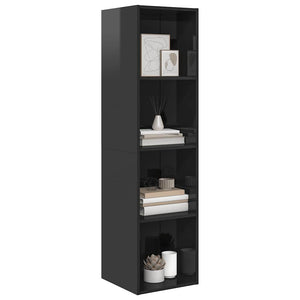 Έπιπλο Τηλεόρασης Κρεμαστό Γυαλ.Γκρι 37x37x142,5 εκ Επεξ. Ξύλο