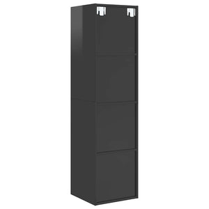 Έπιπλο Τηλεόρασης Κρεμαστό Γυαλ.Γκρι 37x37x142,5 εκ Επεξ. Ξύλο