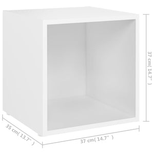 Έπιπλα Τηλεόρασης 2 τεμ. Λευκά 37 x 35 x 37 εκ. από Επεξ. Ξύλο