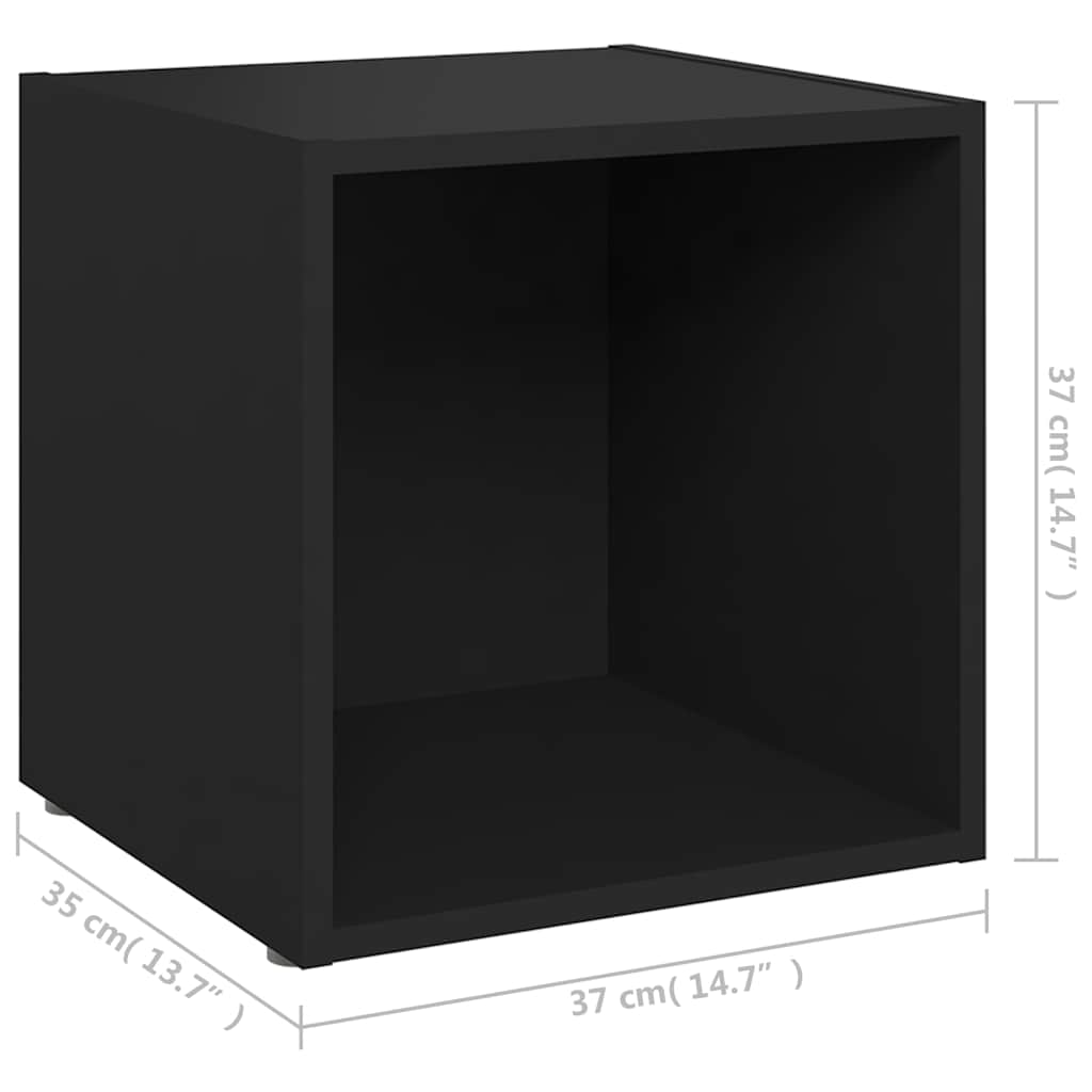 Έπιπλο Τηλεόρασης Μαύρο 37 x 35 x 37 εκ. από Επεξ. Ξύλο - Pakobazaar