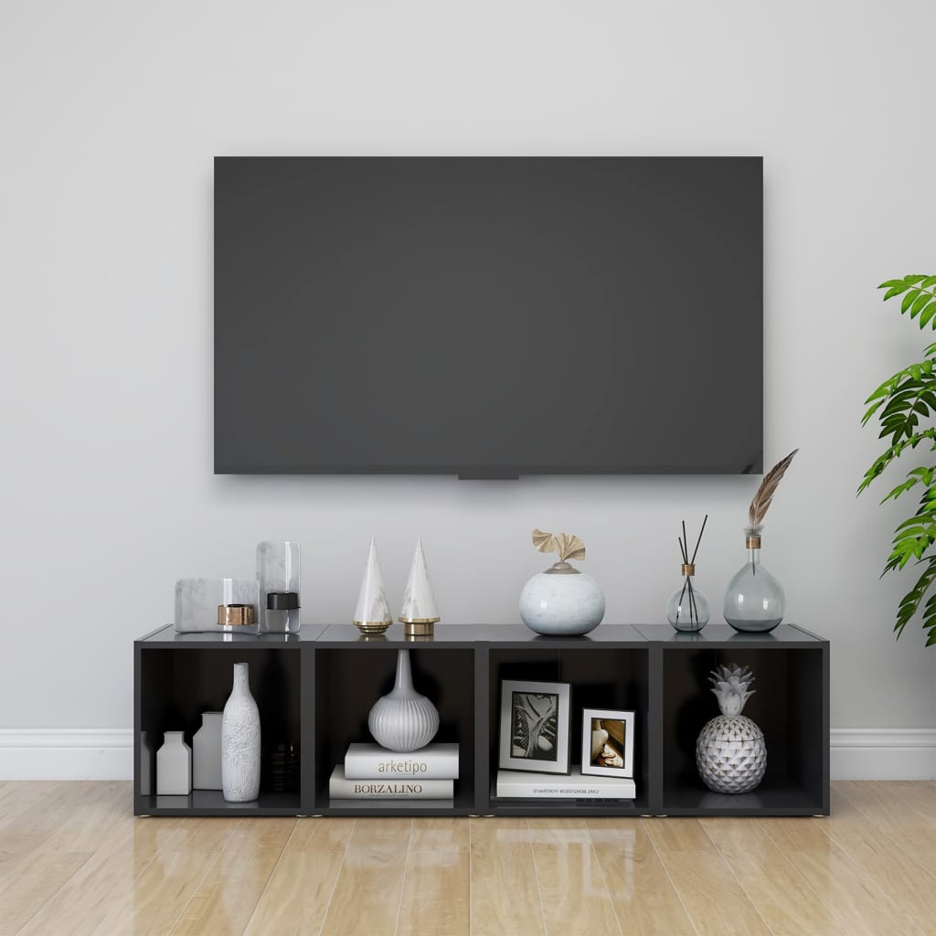 Έπιπλα Τηλεόρασης 2 τεμ. Γκρι 37 x 35 x 37 εκ. από Επεξ. Ξύλο
