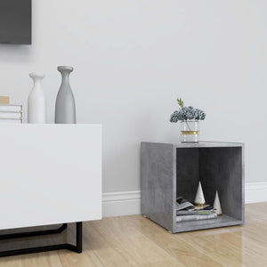 Έπιπλο Τηλεόρασης Γκρι Σκυροδέματος 37x35x37 εκ. Επεξ. Ξύλο
