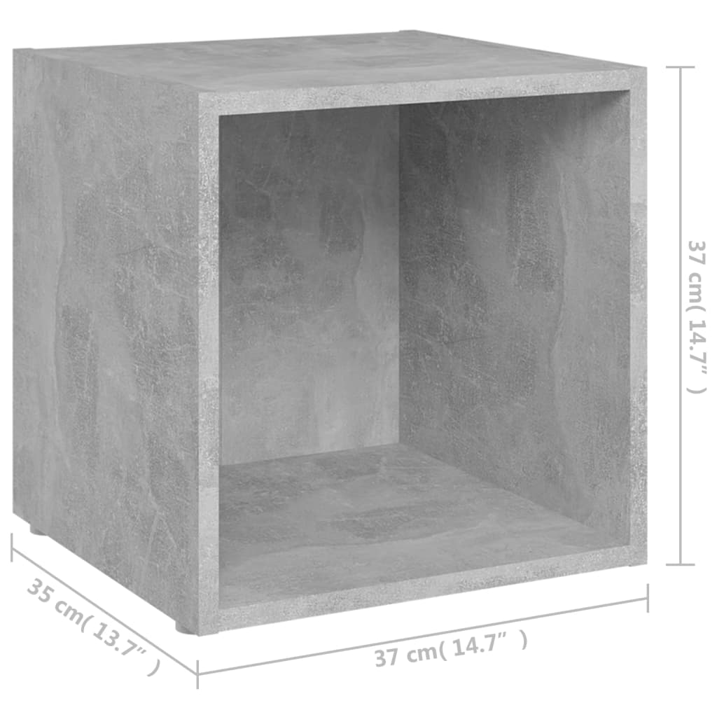 Έπιπλο Τηλεόρασης Γκρι Σκυροδέματος 37x35x37 εκ. Επεξ. Ξύλο
