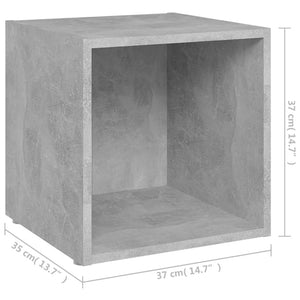 Έπιπλα Τηλεόρασης 2 τεμ. Γκρι Σκυροδ. 37x35x37 εκ. Επεξ. Ξύλο