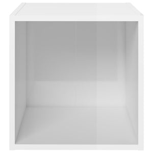 Έπιπλα Τηλεόρασης 2 τεμ. Γυαλ. Λευκά 37x35x37 εκ. Επεξ. Ξύλο