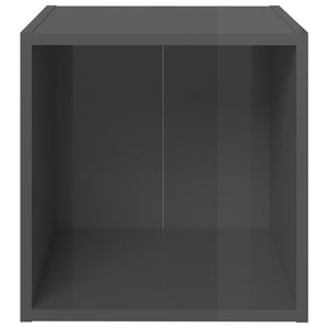 Έπιπλα Τηλεόρασης 4 τεμ. Γυαλ. Γκρι 37x35x37 εκ. Επεξ. Ξύλο