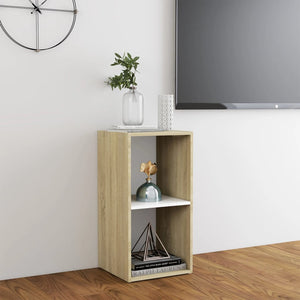 Έπιπλο Τηλεόρασης Λευκό/Sonoma Δρυς 72x35x36,5 εκ. Επεξ. Ξύλο