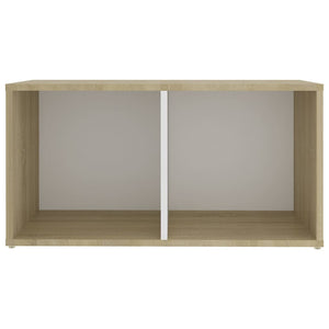 Έπιπλο Τηλεόρασης Λευκό/Sonoma Δρυς 72x35x36,5 εκ. Επεξ. Ξύλο