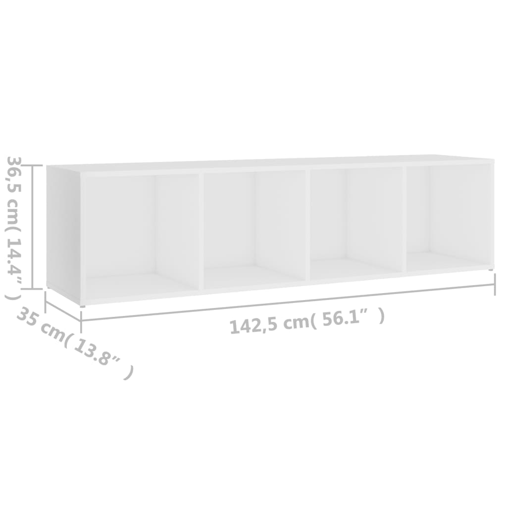 Έπιπλο Τηλεόρασης Λευκό 142,5 x 35 x 36,5 εκ από Μοριοσανίδα