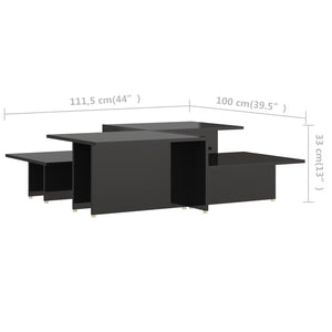 Τραπεζάκια Σαλονιού 2 τεμ Γυαλ. Μαύρο 111,5x50x33 εκ Επεξ. Ξύλο