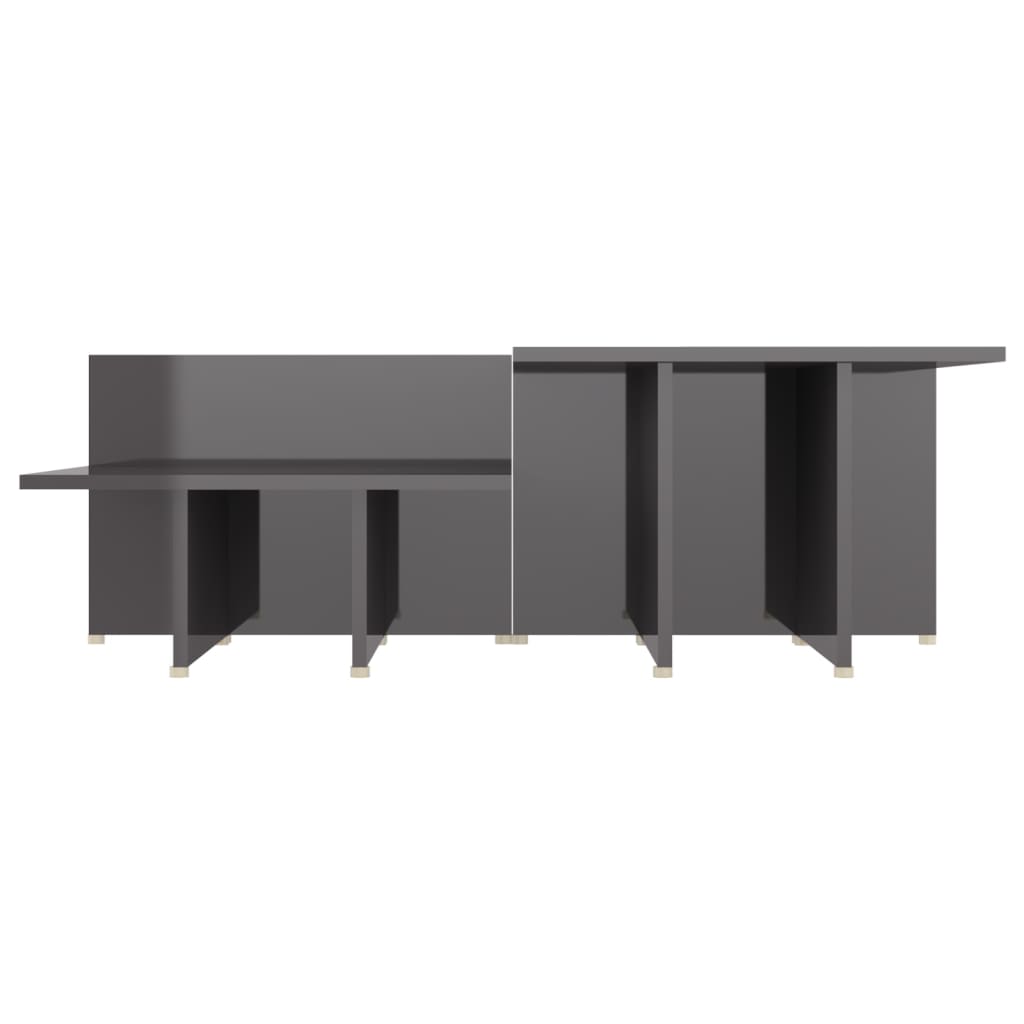 Τραπεζάκια Σαλονιού 2 τεμ Γυαλ. Γκρι 111,5x50x33 εκ Επεξ. Ξύλο - Pakobazaar