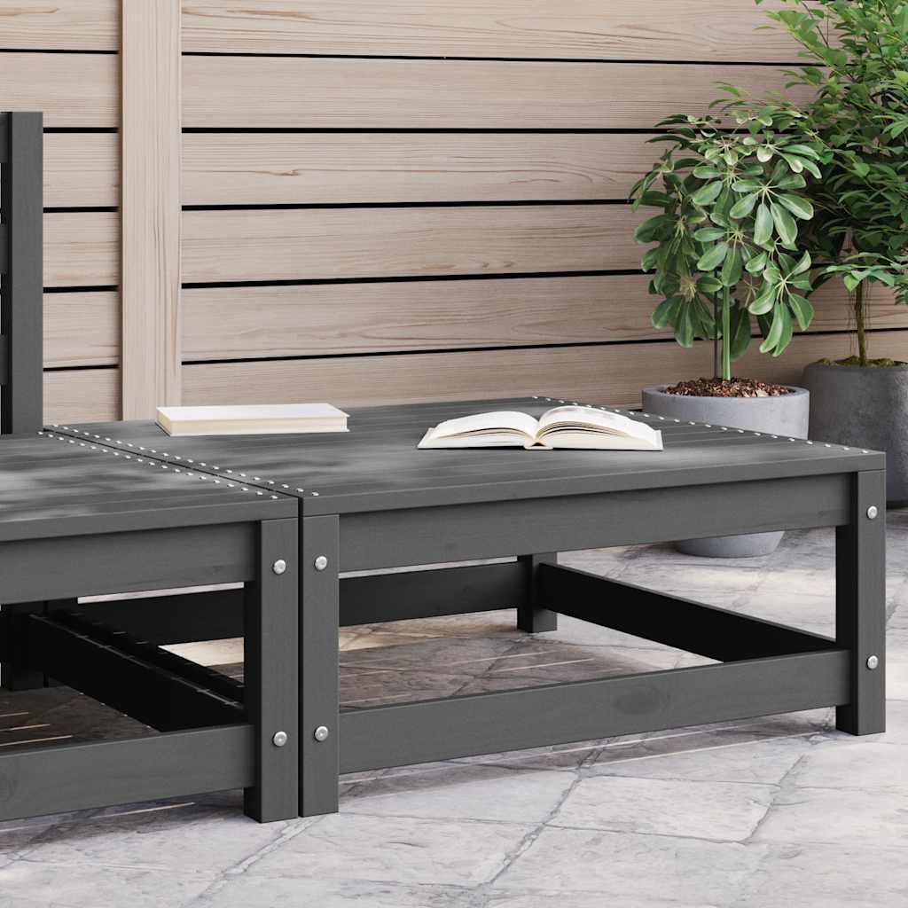 Υποπόδιο Κήπου 70 x 70 x 30 εκ. από Μασίφ Ξύλο Πεύκου Γκρι - Pakobazaar