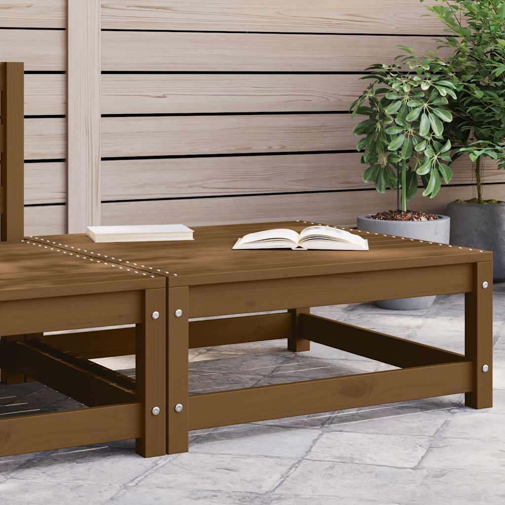 Υποπόδιο Κήπου Καφέ Μελί 70 x 70 x 30 εκ. από Μασίφ Ξύλο Πεύκου - Pakobazaar