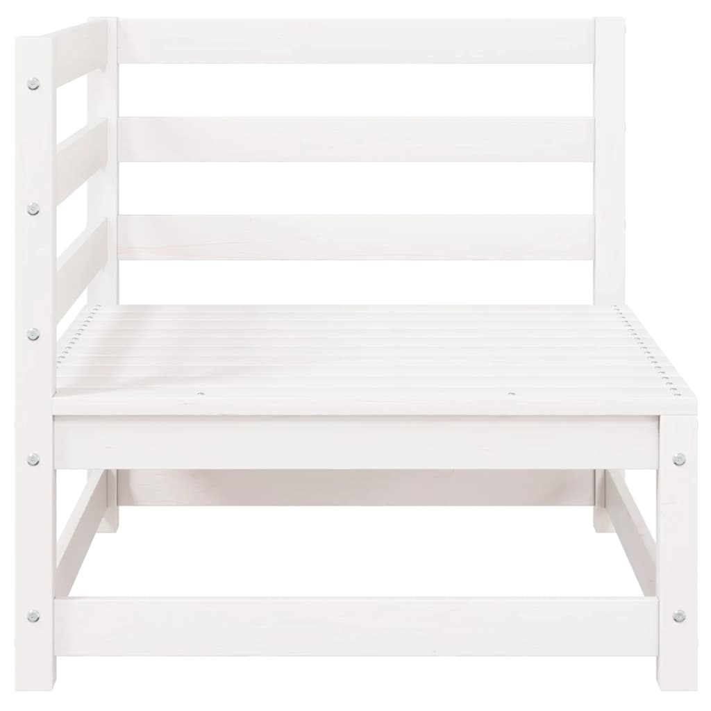 Καναπέδες Κήπου Γωνιακοί 2 τεμ. Λευκοί από Μασίφ Ξύλο Πεύκου - Pakobazaar