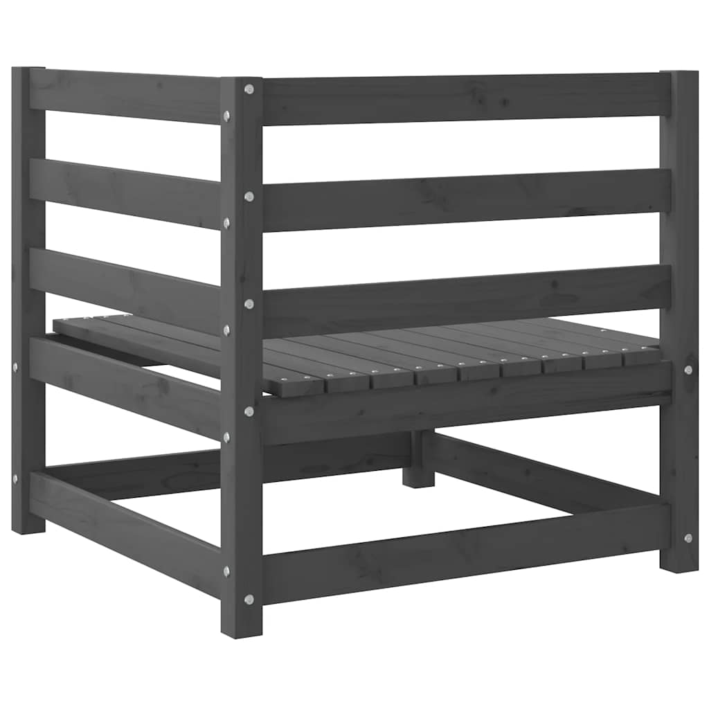 Καναπέδες Κήπου Γωνιακοί 2 τεμ. Γκρι από Μασίφ Ξύλο Πεύκου - Pakobazaar