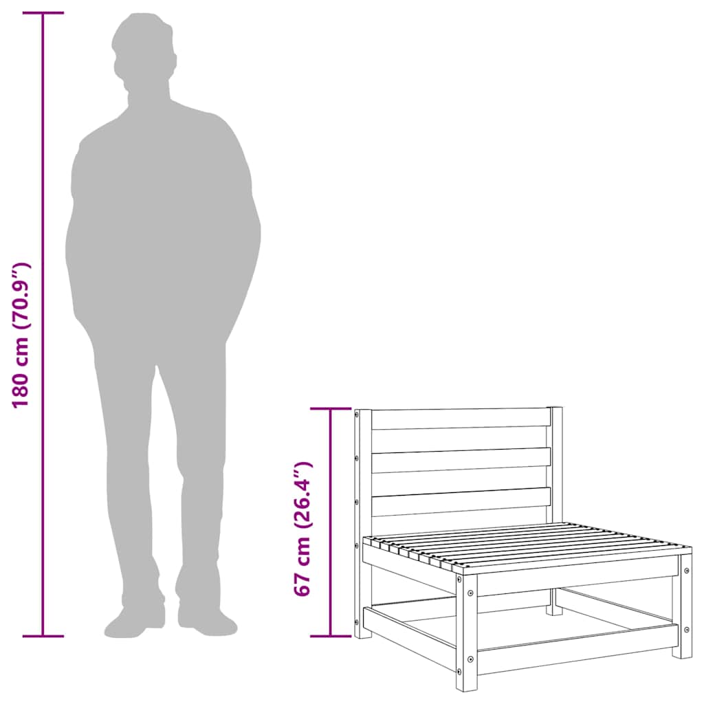 Καναπέδες Κήπου Μεσαίοι 3 τεμ. Καφέ Μελί από Μασίφ Ξύλο Πεύκου - Pakobazaar
