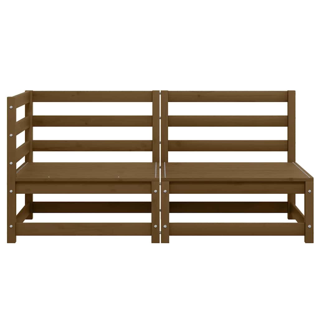 Σαλόνι Κήπου Σετ 2 Τεμαχίων Καφέ Μελί από Μασίφ Ξύλο Πεύκου - Pakobazaar