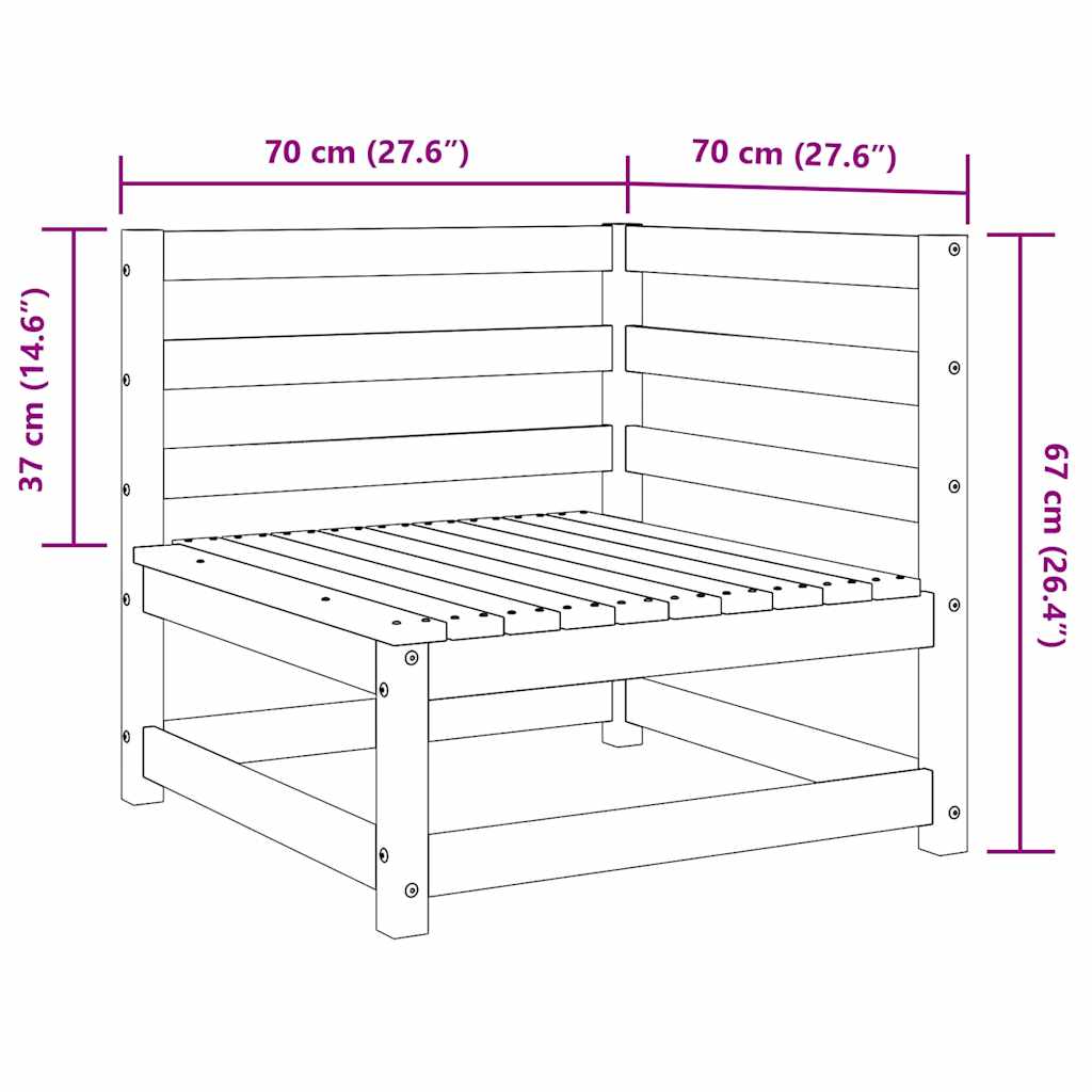 Σαλόνι Κήπου Σετ 2 Τεμαχίων Καφέ Μελί από Μασίφ Ξύλο Πεύκου - Pakobazaar