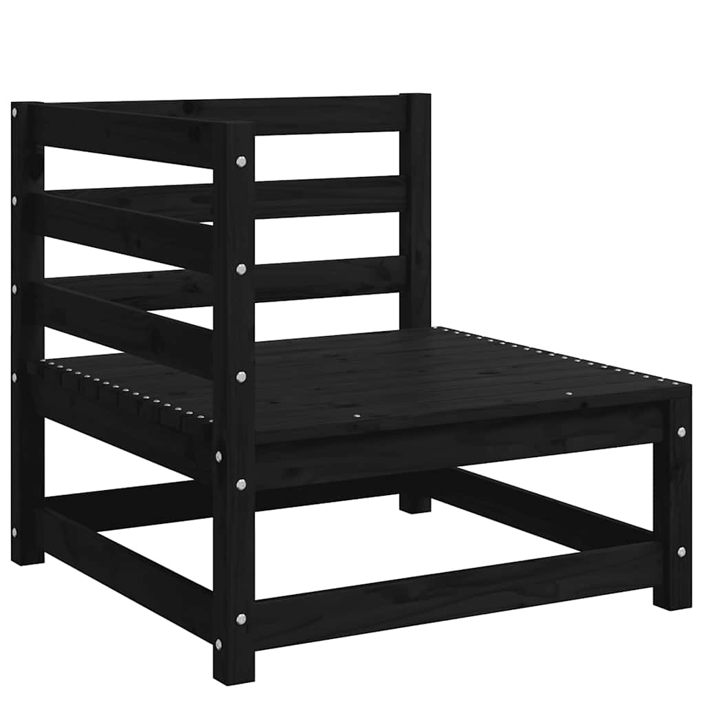 Σαλόνι Κήπου Σετ 2 Τεμαχίων Μαύρο από Μασίφ Ξύλο Πεύκου - Pakobazaar